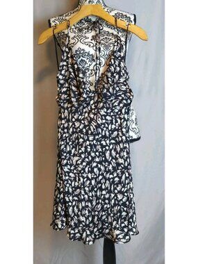 Intimately Free People Mini Halter Dress NWT L Night Combo Ruffle Floral